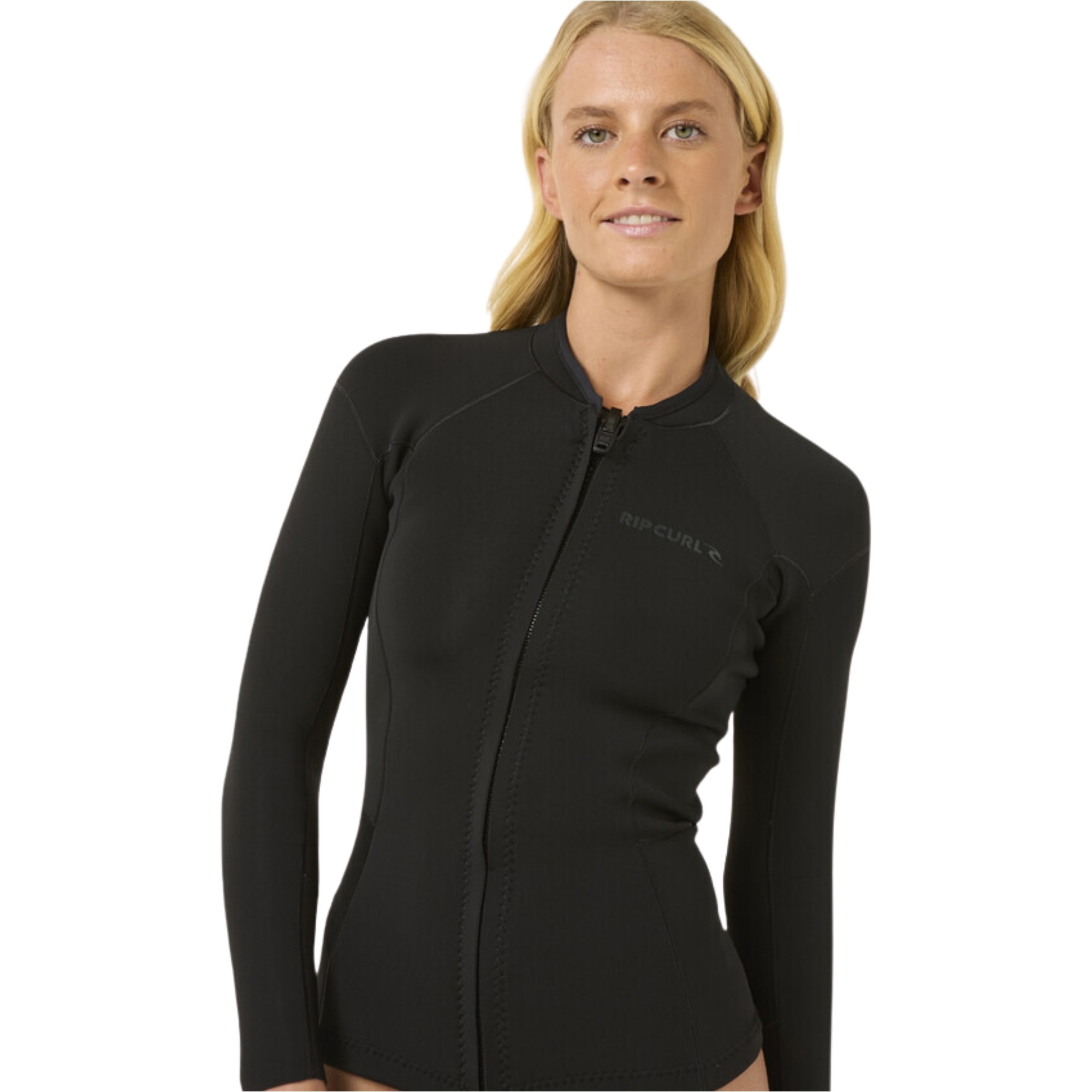 2026 Rip Curl Womens Dawn Patrol 1.5mm Front Zip Jacket 119WWJ - Black